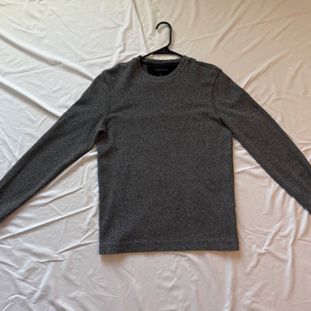Banana Republic Textured Knit Long Sleeve Sweater Gray Crewneck Men’s Large
